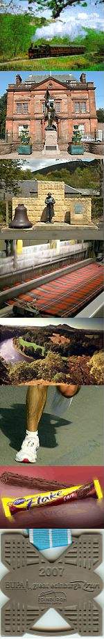 Yorkshire, Selkirk, Walkerburn, tartan weaving, the Scottish Borders, Robert's legs if he got a tan, the REAL Robert Wood, and the Great Run medal.
